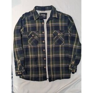 Solaris‎ Men's Plaid Flannel Lined Shirt Jacket Size Large